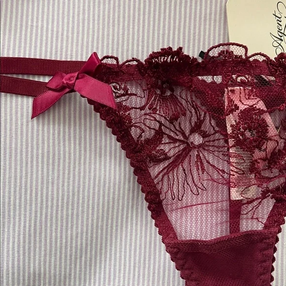 NWT Agent Provocateur Jayce burgundy set bra and thong 36D and 4 large